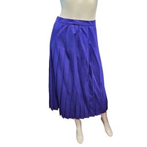 Corporate Woman Perwinkle Blue Pleated Long Skirt Size XS